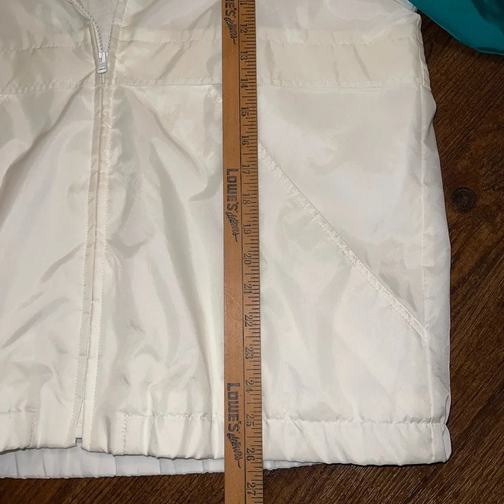 Vintage 90s White Retro Colorblock Blue Windbreaker Bomber Zip Up Jacket Size M - Picture 14 of 14